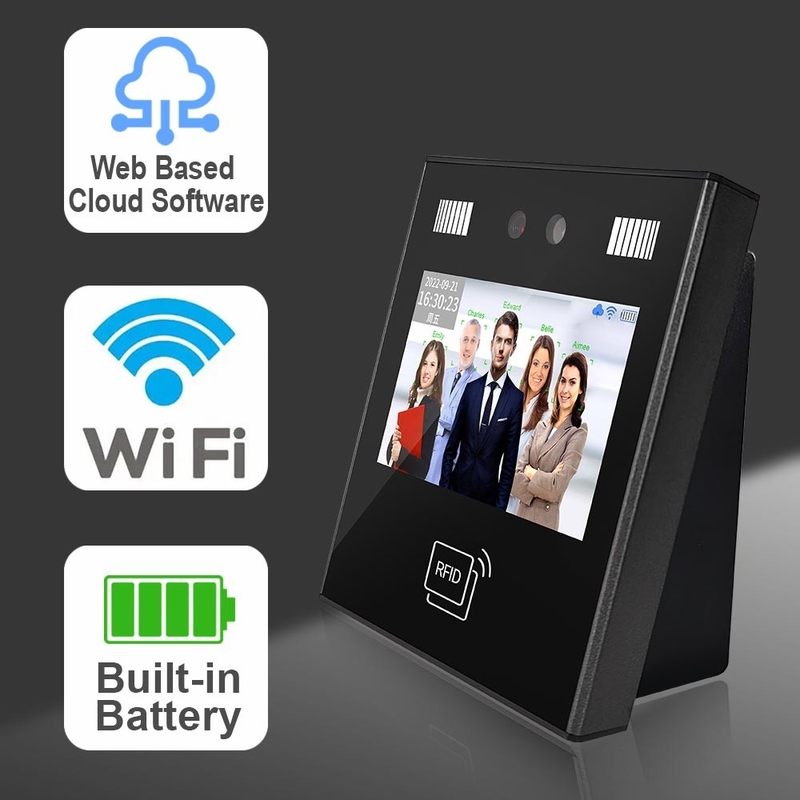 WiFi Cloud Web Access التحكم وجهًا لوقت الحضور مع بطارية احتياطية