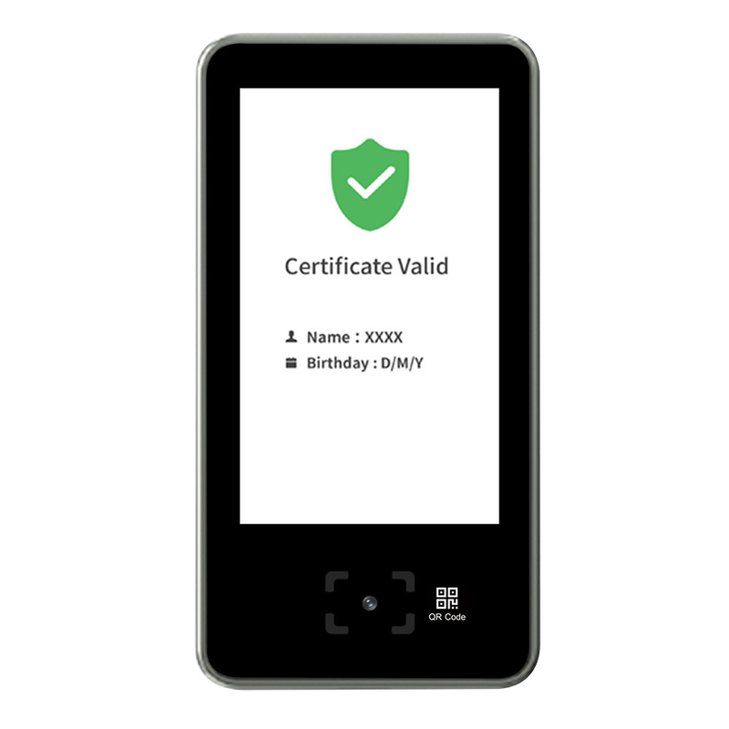 5 بوصة LCD بطاقة QR الماسح الضوئي EU Digital Green Certificate Passcine Pass