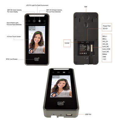 5000 قدرة الوجه Wifi Cloud البرمجيات بطاقة الموظف ساعة الوقت الوجه البيومتري جهاز الحضور بطارية احتياطية