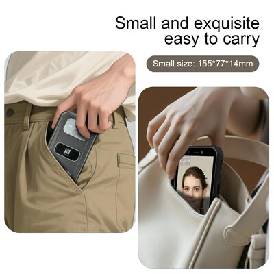 شاشة لمس 5.5 بوصة ، محطة تسجيل حضور وبصمة وجه سريعة 0.3 ثانية - سعة 5000 وجه للحضور المتنقل