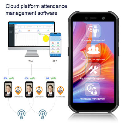 شاشة لمس 5.5 بوصة ، محطة تسجيل حضور وبصمة وجه سريعة 0.3 ثانية - سعة 5000 وجه للحضور المتنقل
