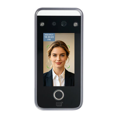 التعرف عالي الأداء على بصمات الأصابع على الوجه 4.3 بوصة طرق المصادقة المتعددة QR / RFID / كلمة مرور لضمان مراقبة الوصول الأمني