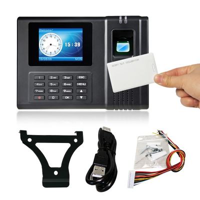 ساعة الوقت شاشة LCD 2.4 بوصة التحكم في الوصول إلى بصمات الأصابع البيومترية