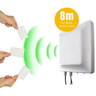 هوائي مدمج UHF مدمج 6 ~ 10m 868mhz طويل المدى UHF RFID قارئ